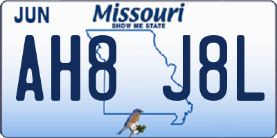 MO license plate AH8J8L
