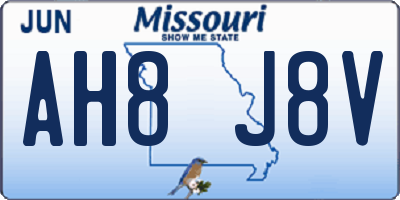 MO license plate AH8J8V