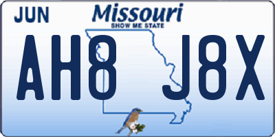 MO license plate AH8J8X
