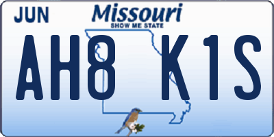 MO license plate AH8K1S