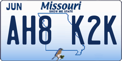 MO license plate AH8K2K