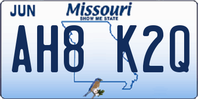 MO license plate AH8K2Q