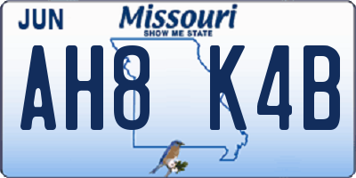 MO license plate AH8K4B