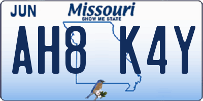MO license plate AH8K4Y