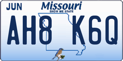 MO license plate AH8K6Q