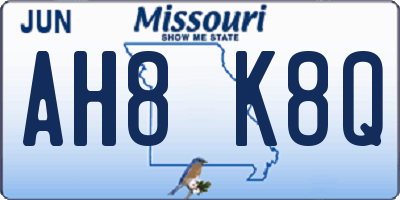 MO license plate AH8K8Q