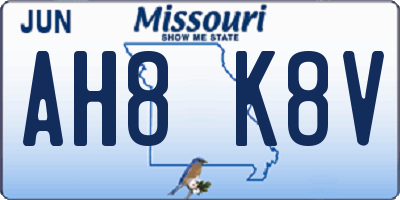 MO license plate AH8K8V