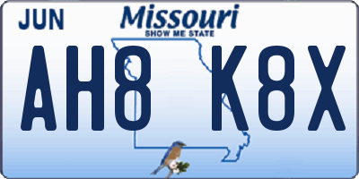 MO license plate AH8K8X