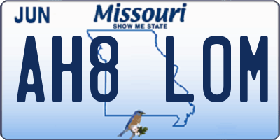 MO license plate AH8L0M