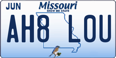 MO license plate AH8L0U
