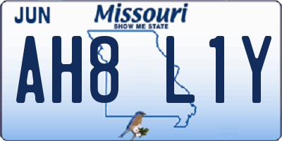 MO license plate AH8L1Y