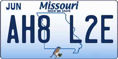 MO license plate AH8L2E