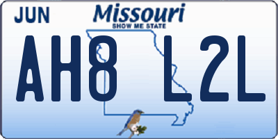 MO license plate AH8L2L