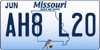 MO license plate AH8L2O