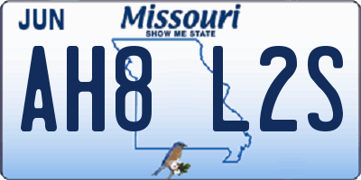 MO license plate AH8L2S