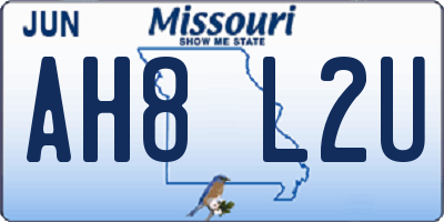 MO license plate AH8L2U