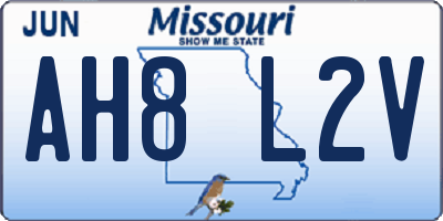 MO license plate AH8L2V