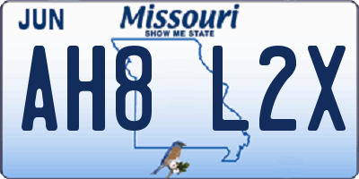 MO license plate AH8L2X