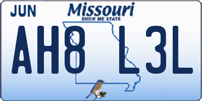 MO license plate AH8L3L