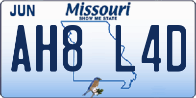 MO license plate AH8L4D