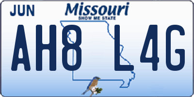 MO license plate AH8L4G