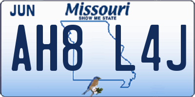 MO license plate AH8L4J
