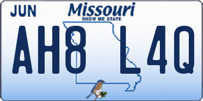 MO license plate AH8L4Q