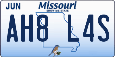 MO license plate AH8L4S