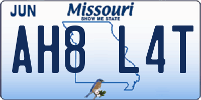 MO license plate AH8L4T