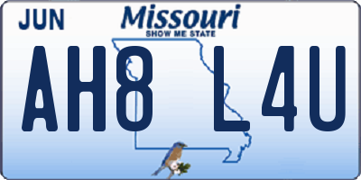MO license plate AH8L4U