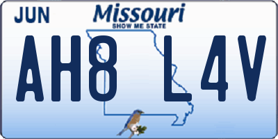 MO license plate AH8L4V