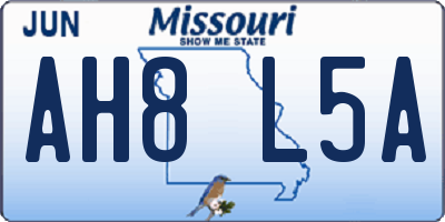 MO license plate AH8L5A