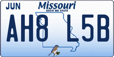 MO license plate AH8L5B