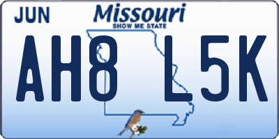 MO license plate AH8L5K