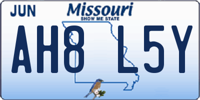 MO license plate AH8L5Y