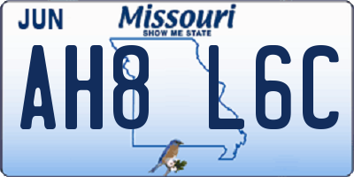 MO license plate AH8L6C