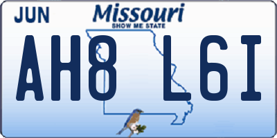 MO license plate AH8L6I
