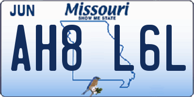 MO license plate AH8L6L