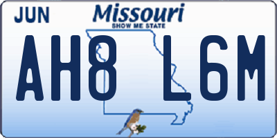 MO license plate AH8L6M