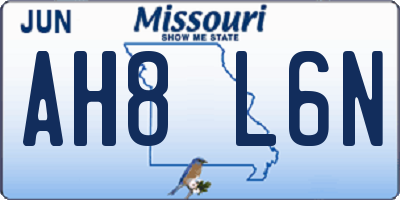 MO license plate AH8L6N