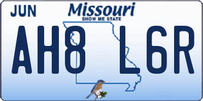 MO license plate AH8L6R