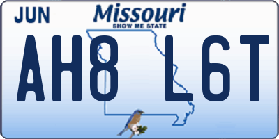 MO license plate AH8L6T