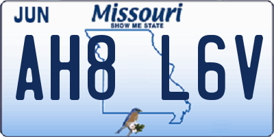 MO license plate AH8L6V