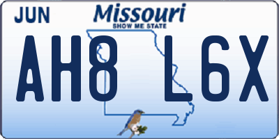 MO license plate AH8L6X