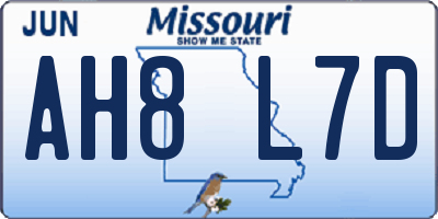 MO license plate AH8L7D