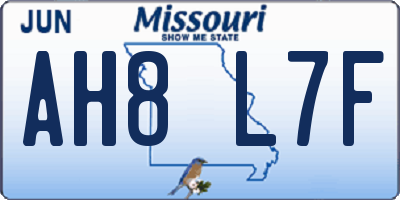 MO license plate AH8L7F