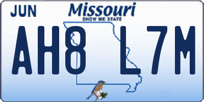 MO license plate AH8L7M
