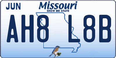 MO license plate AH8L8B