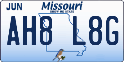 MO license plate AH8L8G