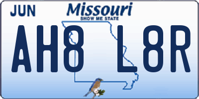 MO license plate AH8L8R